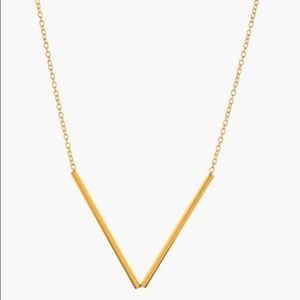 gorjana Bali Tube V Necklace in gold